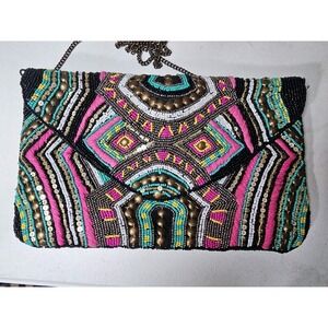 ❌️SOLD❌️Multicolor Beaded Clutch